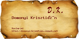 Domonyi Krisztián névjegykártya
